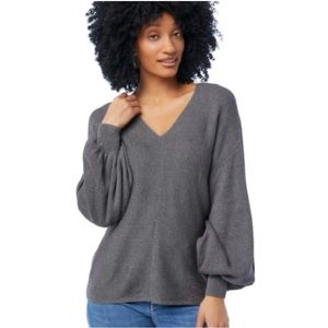 1. State Ribbed Bubble Sleeve Sweater